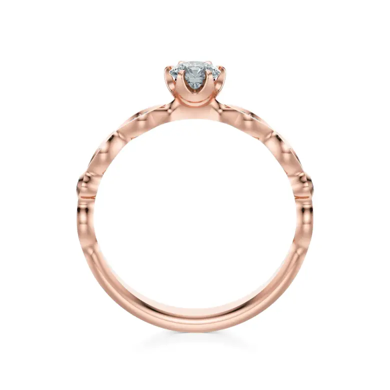 Pierścionek z różowego złota z diamentami